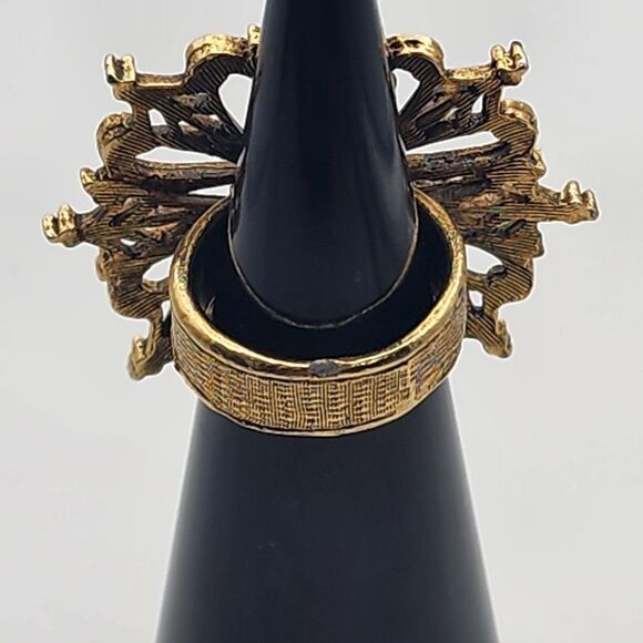 Vintage Mode-Art Gold & Silver Tone Buddha Ring (3) - Picture 4 of 6